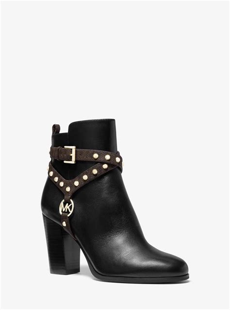 michael kors preston tall boots|Preston Studded Leather Ankle Boot .